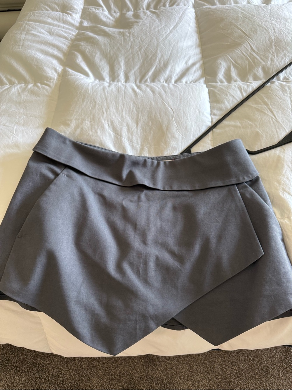 Sunday Best Charcoal Gray Asymmetric Skort